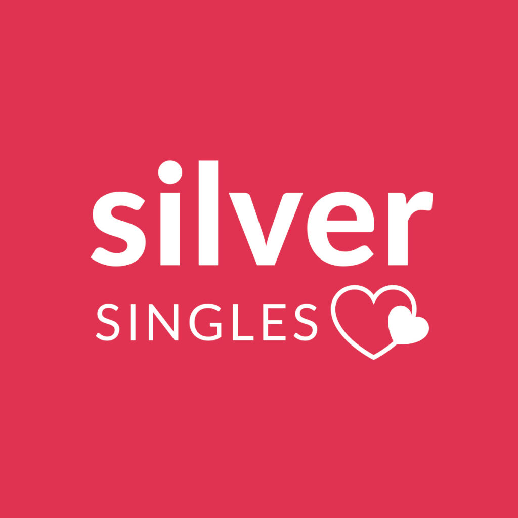 Silver Singles Logo with two hearts